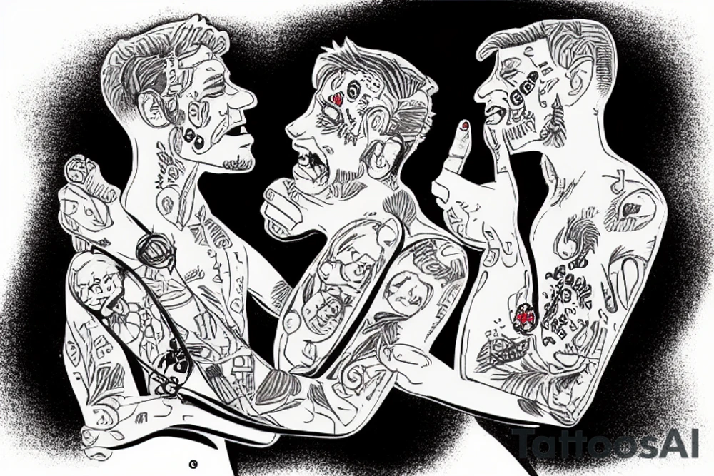 gay couple in love on vacation tattoo idea