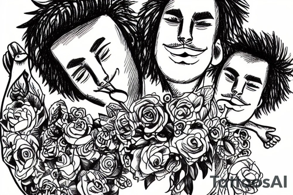 gay couple in love on vacation tattoo idea