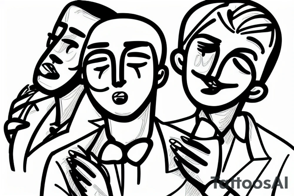 gay couple in love on vacation tattoo idea
