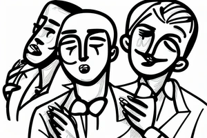 gay couple in love on vacation tattoo idea