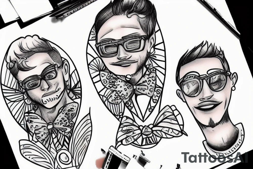gay couple in love on vacation tattoo idea