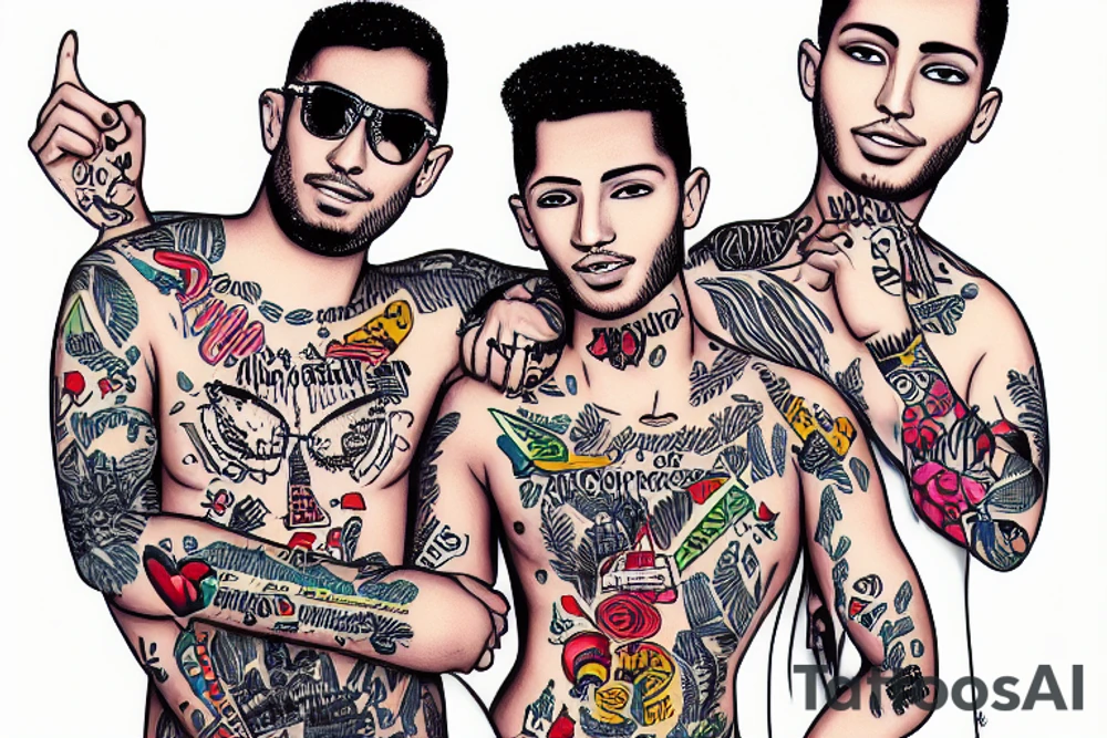 gay couple in love on vacation tattoo idea