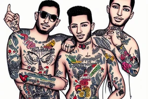 gay couple in love on vacation tattoo idea