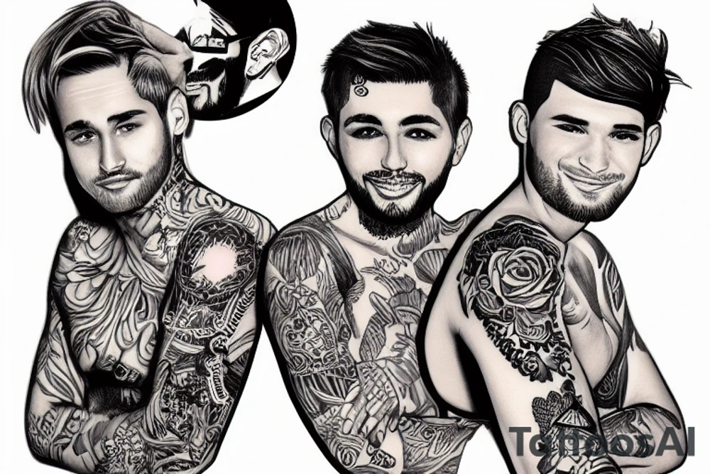 gay couple in love on vacation tattoo idea