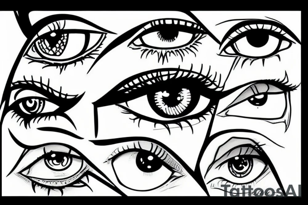 Psyhodelic, eyes, eye, triangle, anime tattoo idea