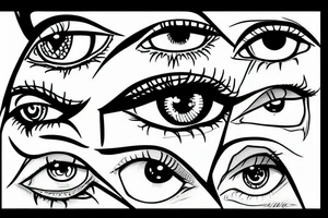 Psyhodelic, eyes, eye, triangle, anime tattoo idea