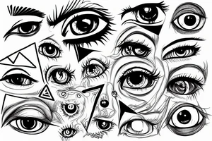 Psyhodelic, eye, triangle, anime tattoo idea