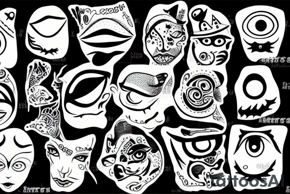 Black hat with eyes tattoo idea