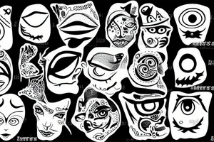 Black hat with eyes tattoo idea