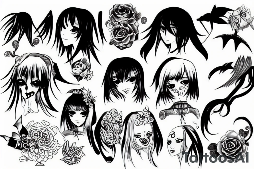dead, eyes, anime tattoo idea