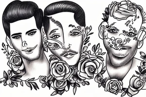 gay couple in love on vacation tattoo idea