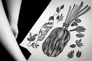 Carrots growing living soil tattoo idea