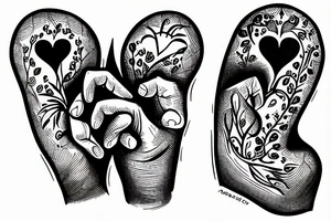 arm and hand holding a bleeding heart tattoo idea