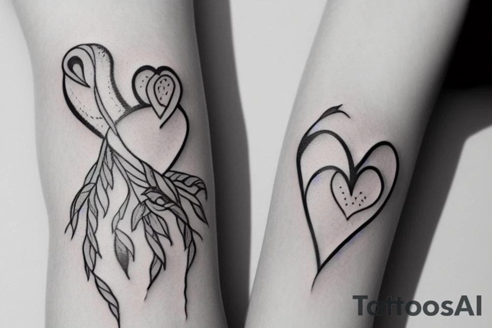 arm and hand holding a bleeding heart tattoo idea