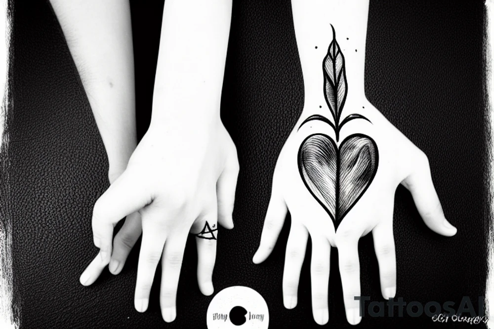 bleeding heart in a hand tattoo idea