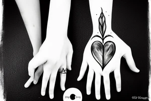 bleeding heart in a hand tattoo idea