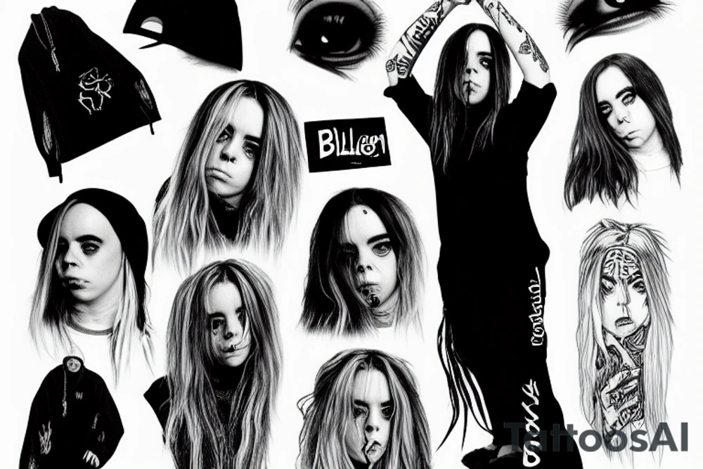 billie eilish slaying a dragon tattoo idea