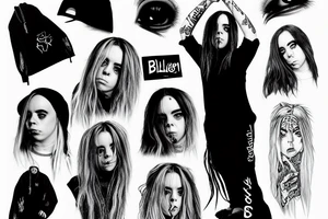 billie eilish slaying a dragon tattoo idea