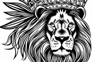 a old lion with a crown tattoo idea