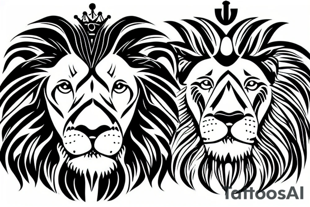 lion with a crown tattoo idea