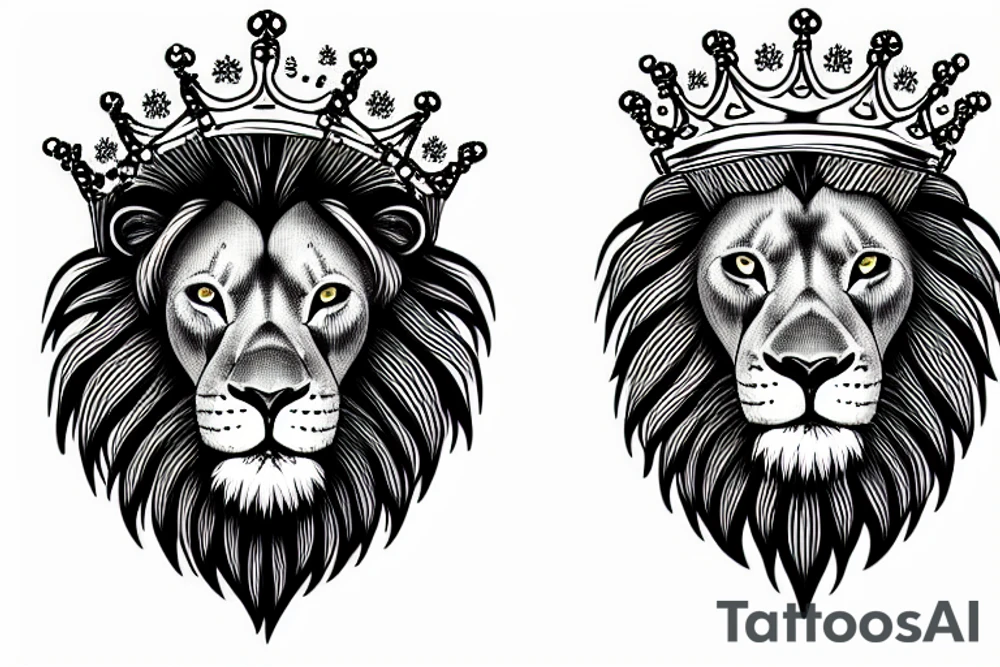 lion with a crown tattoo idea