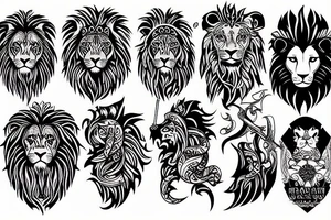 Lion with weapon tattoo idea