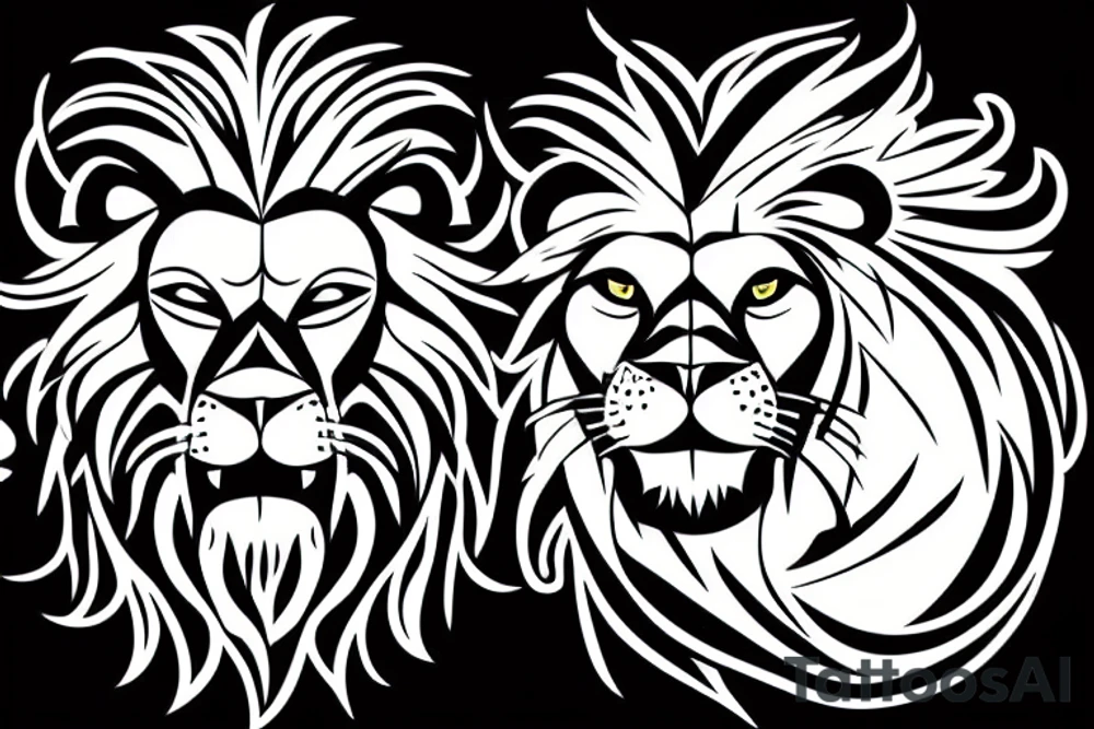 Lion with weapon tattoo idea