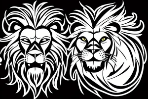 Lion with weapon tattoo idea