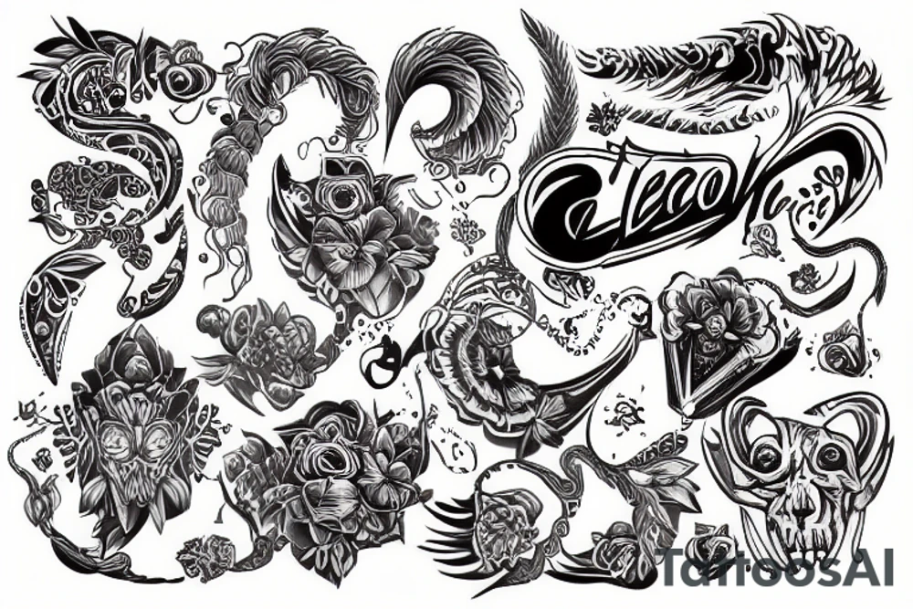 Leo designer tattoo idea