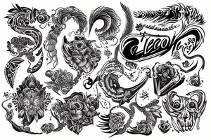 Leo designer tattoo idea