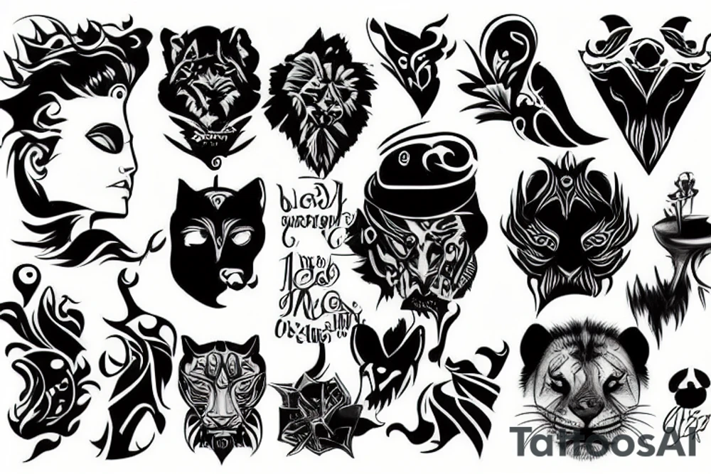 Leo designer tattoo idea