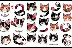 calico bobtail cat tattoo idea