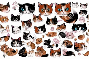 calico bobtail cat tattoo idea
