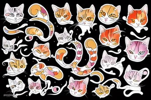 calico bobtail cat tattoo idea