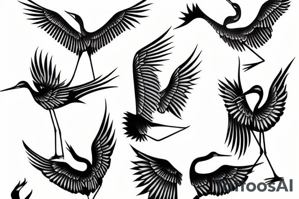 two cranes tattoo idea