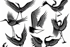 two cranes tattoo idea