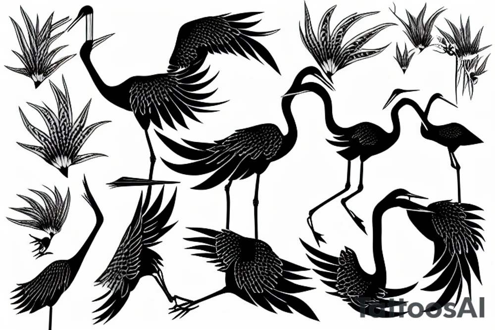 two cranes tattoo idea