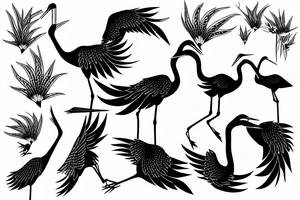 two cranes tattoo idea