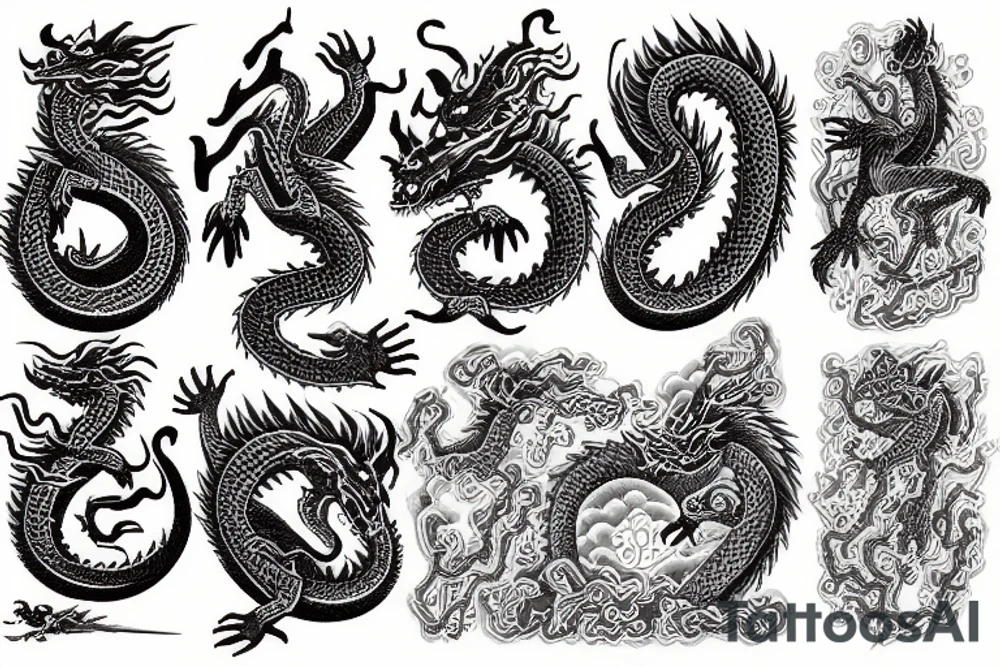 a dragon wrapped around a buddha tattoo idea
