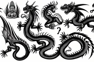 a dragon wrapped around a buddha tattoo idea