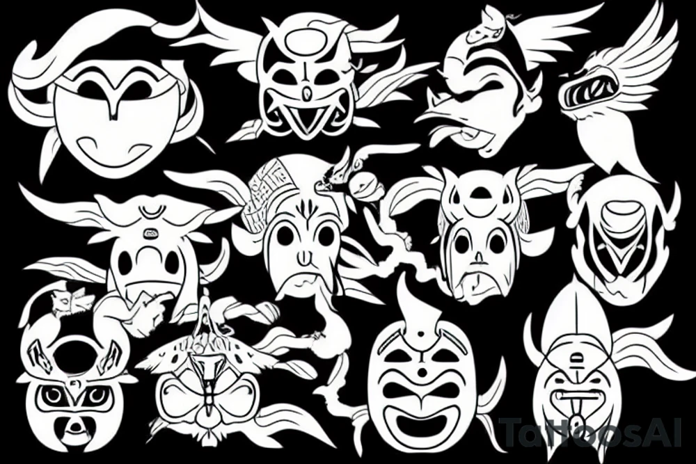 tengu mask tattoo idea