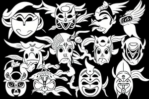 tengu mask tattoo idea