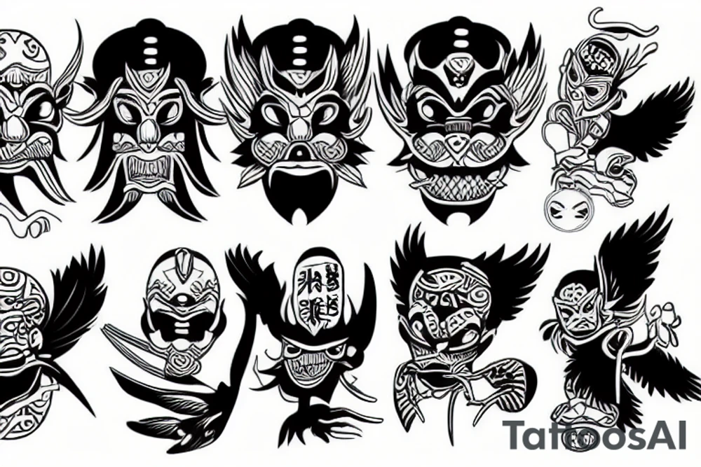 tengu mask tattoo idea