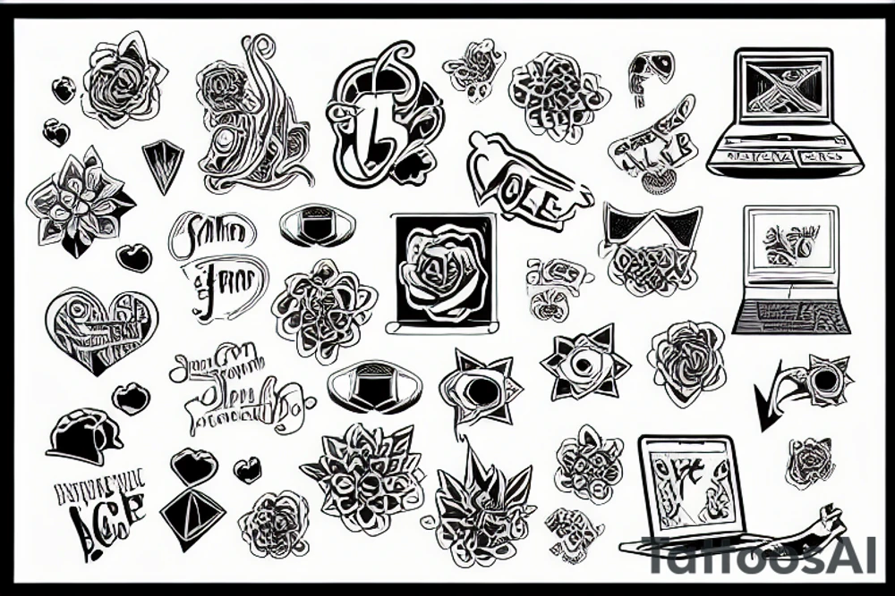 a simple laptop tattoo idea