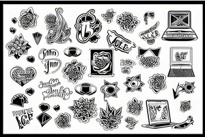 a simple laptop tattoo idea