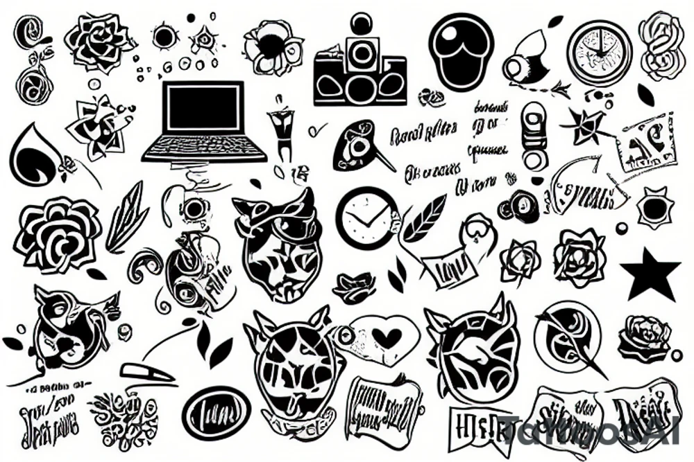 a simple laptop tattoo idea