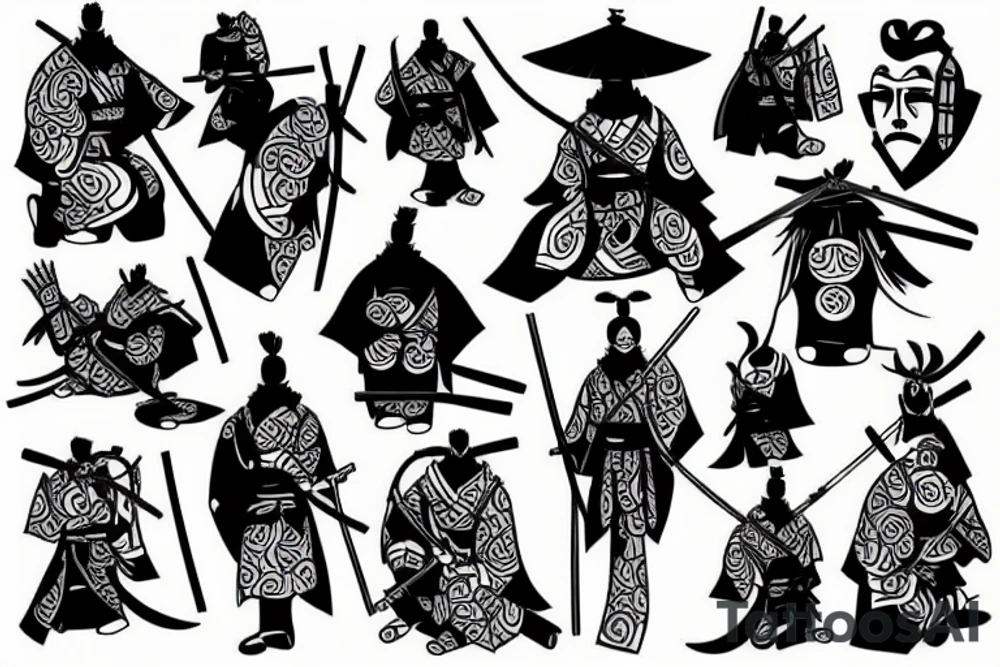 Samurai full body tattoo idea