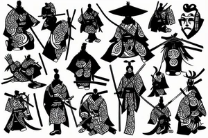 Samurai full body tattoo idea