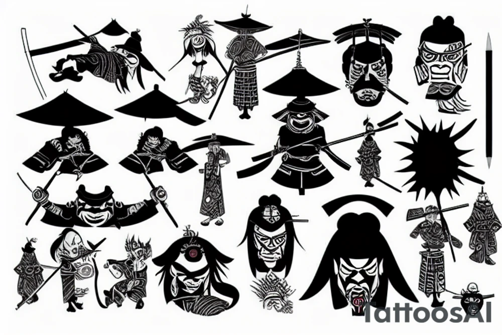Samurai full body tattoo idea