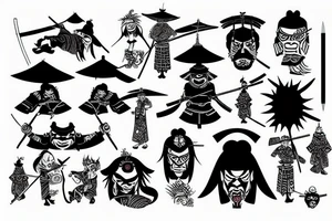 Samurai full body tattoo idea